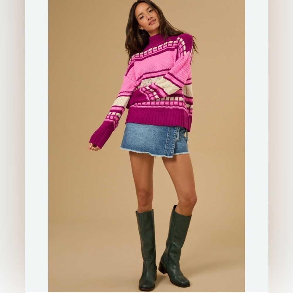 NEW ALTAR’D STATE- Chandler Sweater in Pink - Picture 2 of 7
